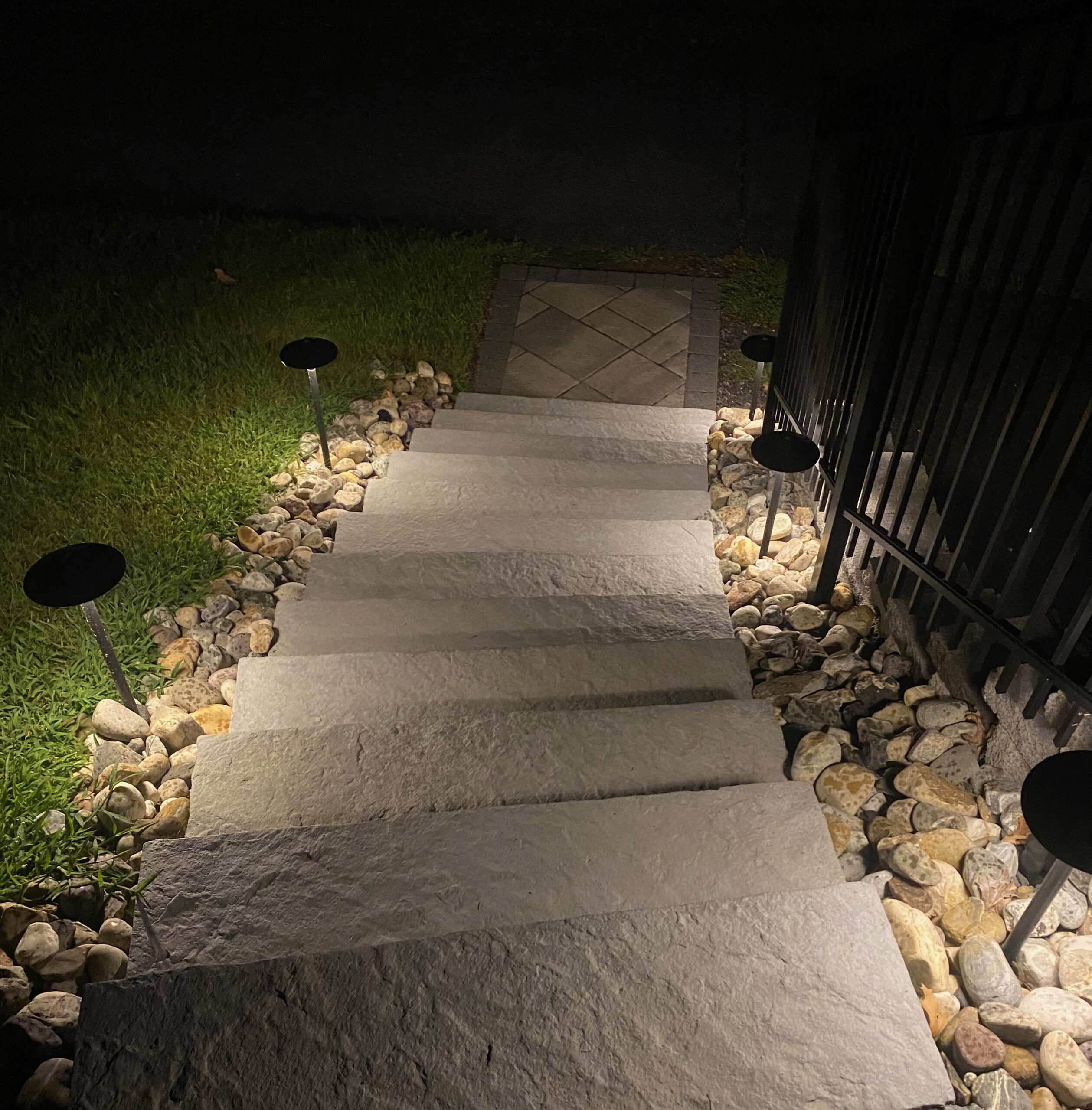Steps and walkways secured with outdoor landscape lights in Nashville