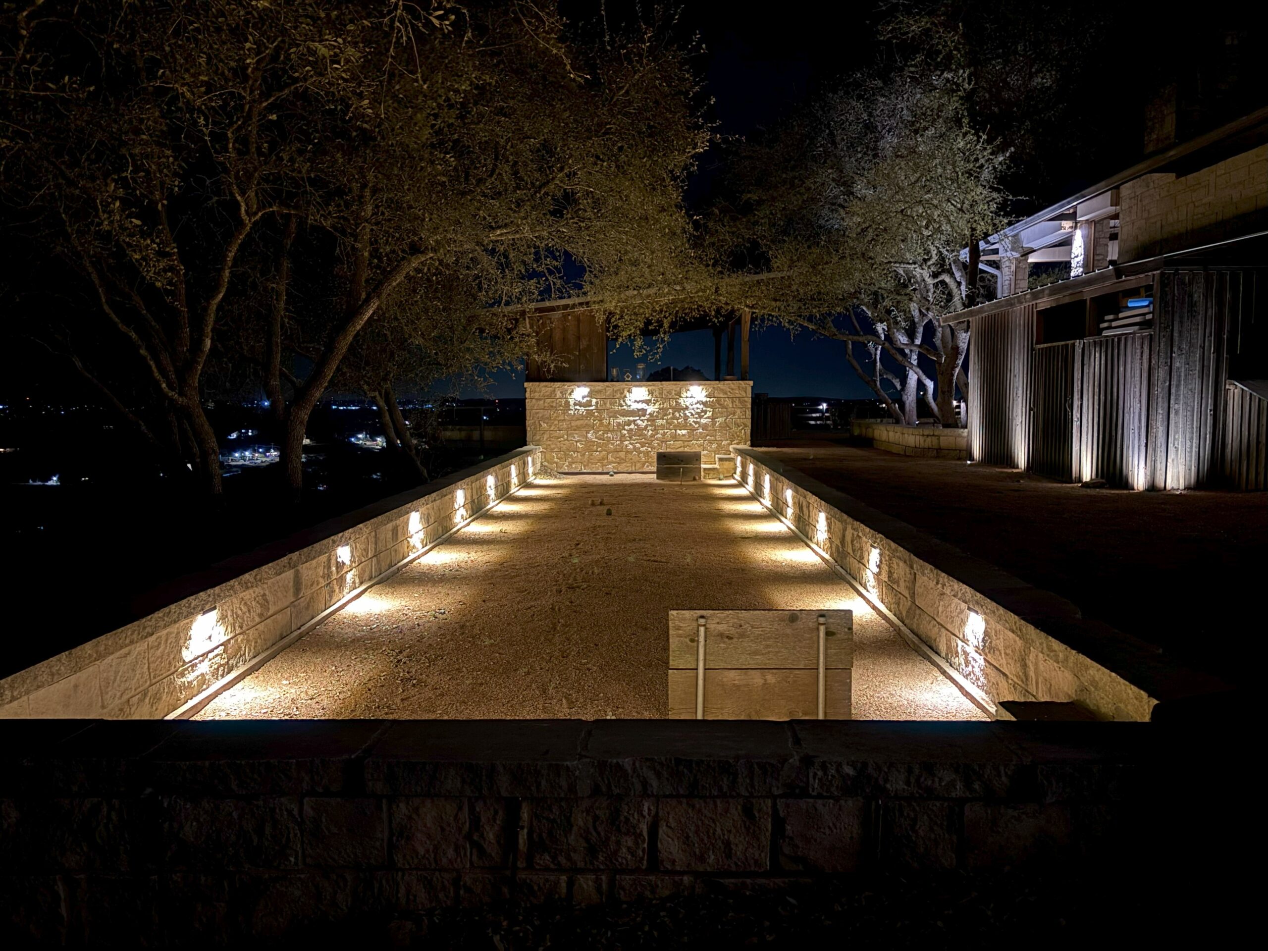 Bocce Court Lightighting complete