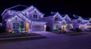 Govee Smart Outdoor Lighting System at Night